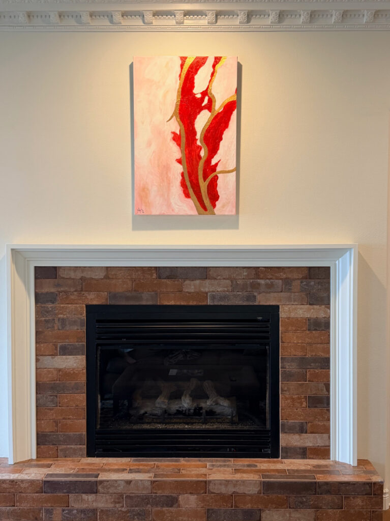 Golden Fire Abstract